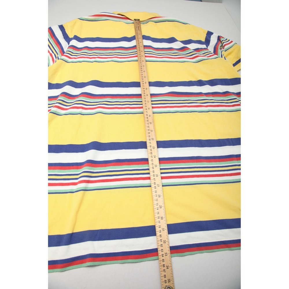 Polo Ralph Lauren Men's 4XB Big Yellow Striped Pique Short Sleeve Polo Shirt - Picture 8 of 10